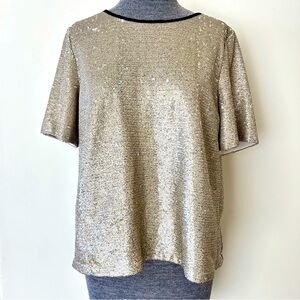 By Together Champagne Gold Sequin Top Size L Holidays